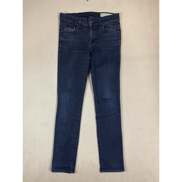 Diesel Jeans Womens 27x32 Dark Blue Sandy Regular Slim Straight Mid Rise Stretch - Picture 1 of 15